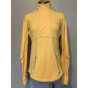 LULULEMON Jacket sz.8 Womens Yellow Run Reflect Pullover Asymmetrical Zip W3697S